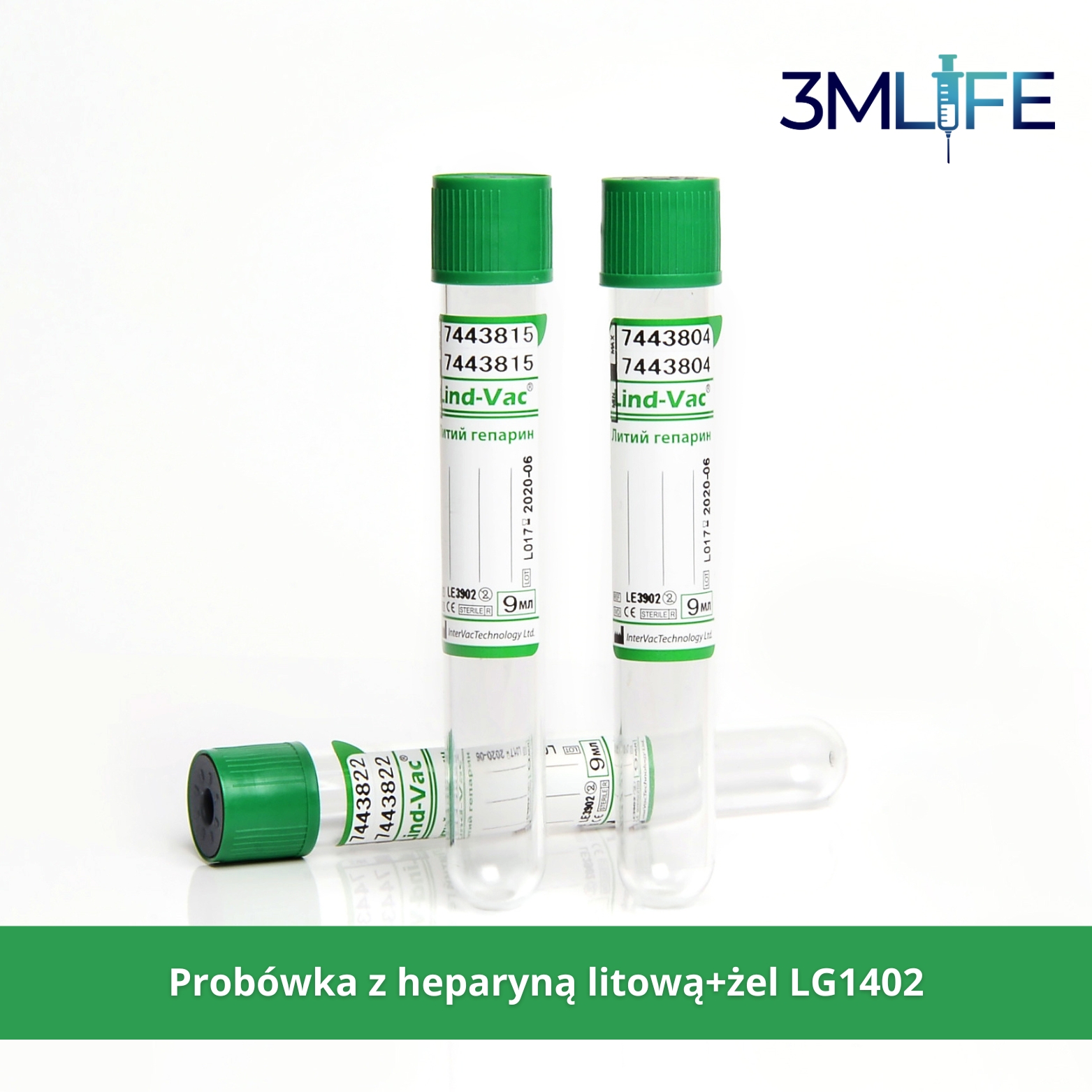Probówka z heparyną litową żel LG1402